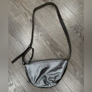 The Sak Tess Silver Metallic Leather Crossbody Bag
